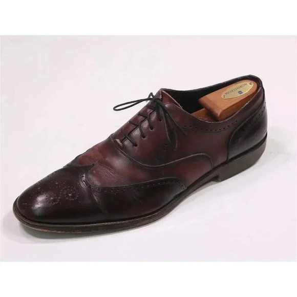 Johnston & Murphy Made in Italy Oxblood Burgundy Wingtip Dress Shoes Men's 11.5